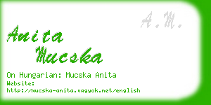 anita mucska business card